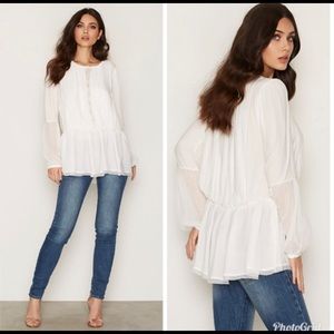 Free People Women Peasant Blouse/Shirt Soul Serene